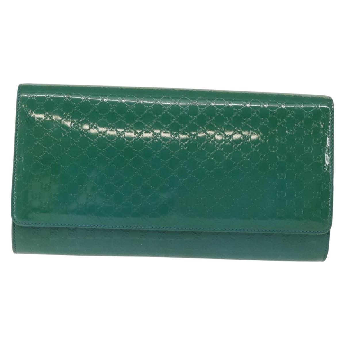 GUCCI Micro GG Canvas Clutch Bag Enamel Blue 339249 Auth 146600