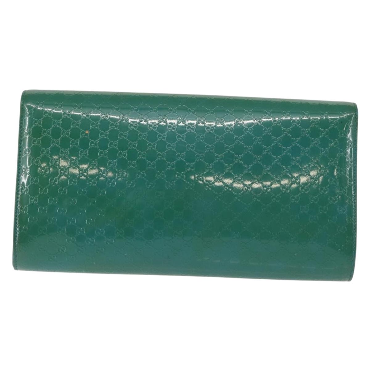 GUCCI Micro GG Canvas Clutch Bag Enamel Blue 339249 Auth 146600