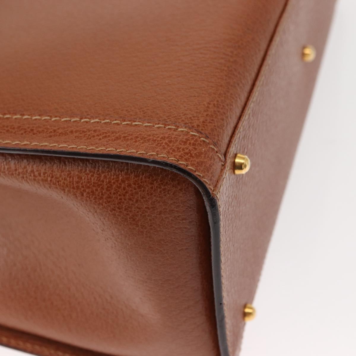 GUCCI Bamboo Hand Bag Leather Brown Gold 002 2853 0260 0 Auth 146606