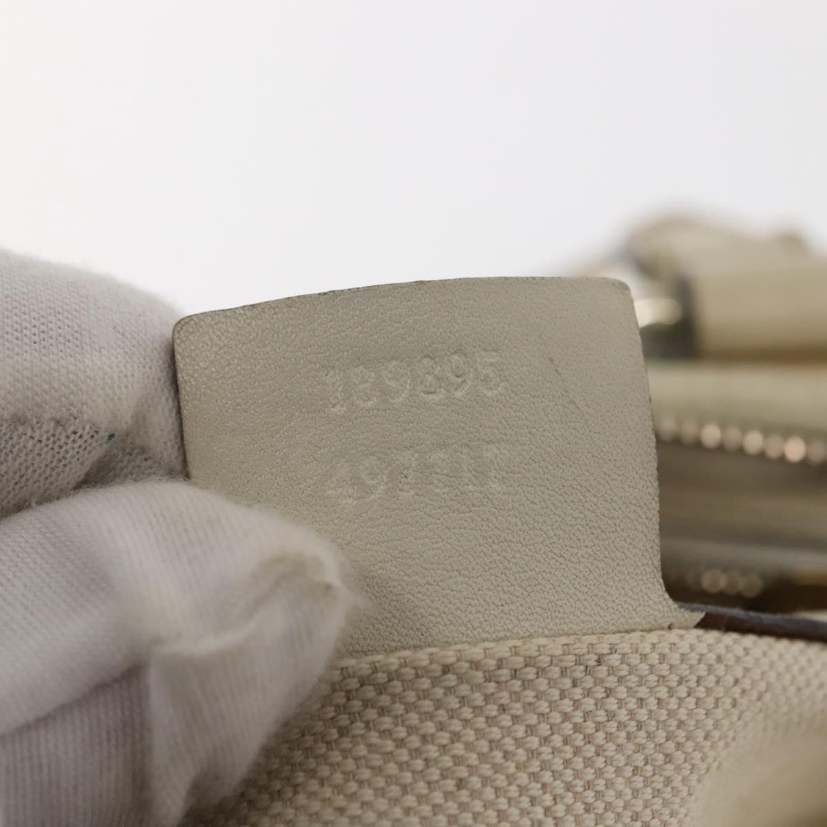 GUCCI GG Supreme Hand Bag PVC White 189895 Auth 146608