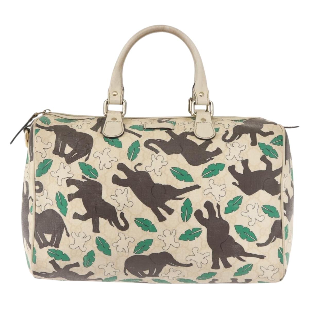 GUCCI GG Supreme Hand Bag PVC White 189895 Auth 146608