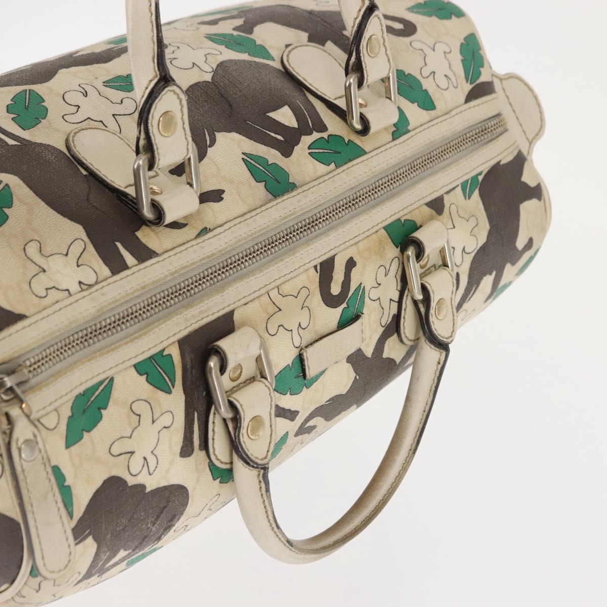 GUCCI GG Supreme Hand Bag PVC White 189895 Auth 146608