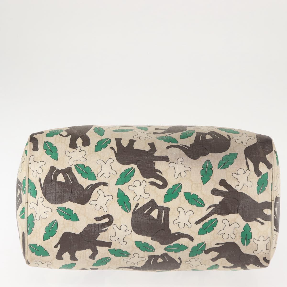 GUCCI GG Supreme Hand Bag PVC White 189895 Auth 146608