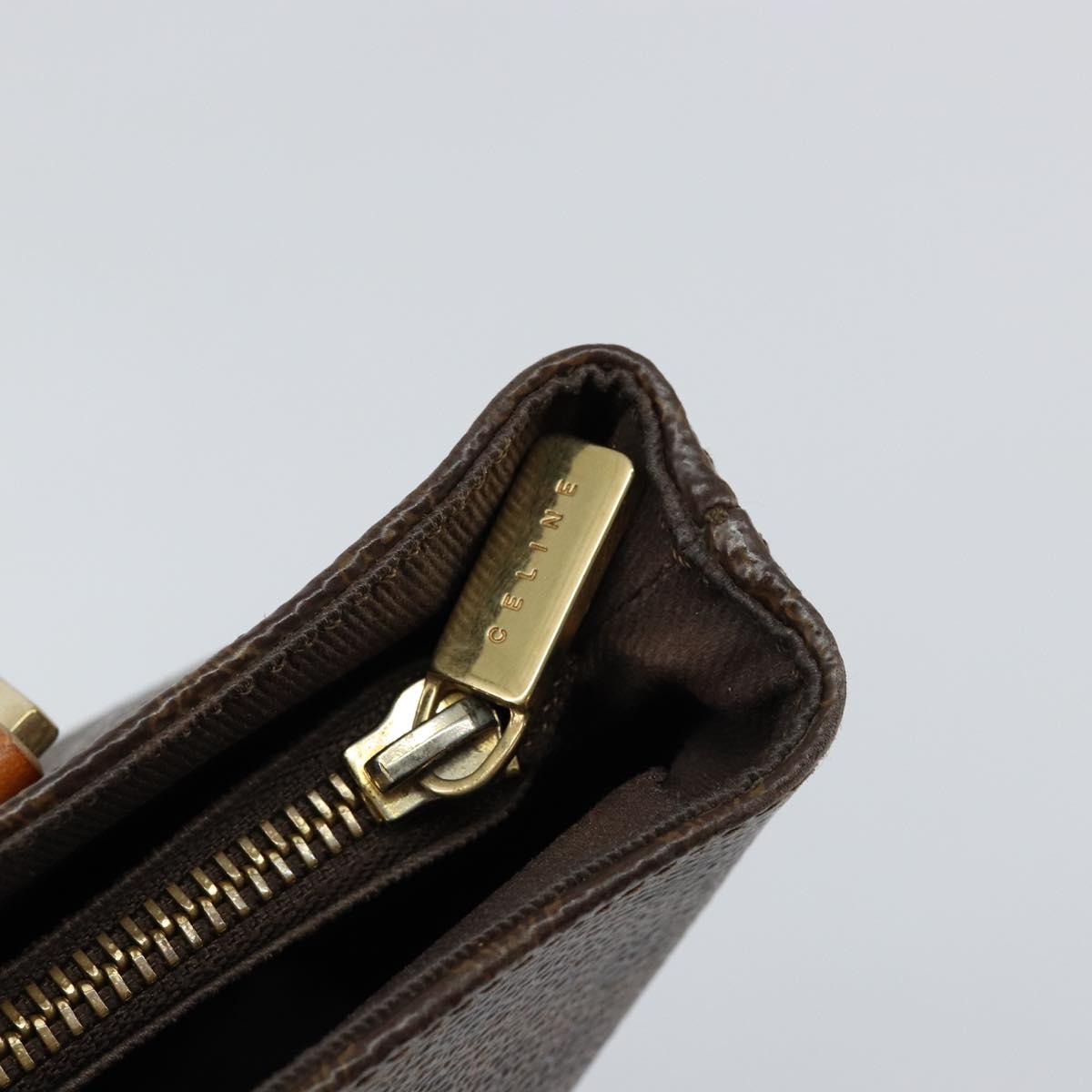 CELINE Macadam Canvas Tote Bag PVC Leather Brown Gold Auth 146613