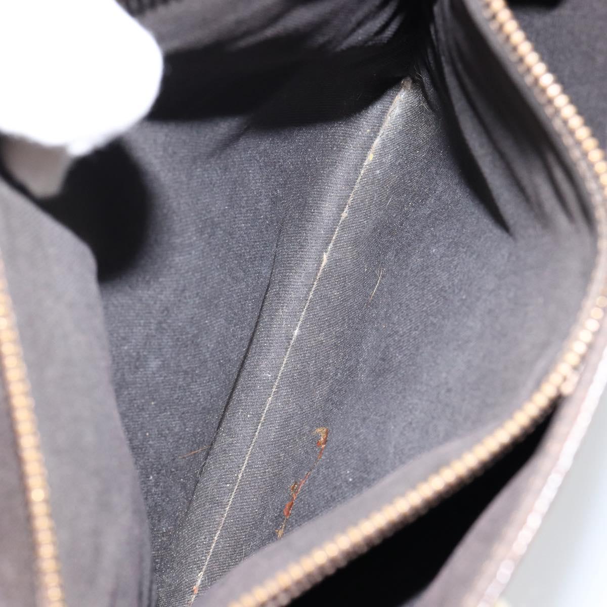 CELINE Macadam Canvas Tote Bag PVC Leather Brown Gold Auth 146613