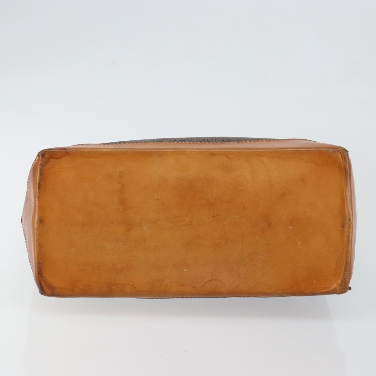 CELINE Macadam Canvas Tote Bag PVC Leather Brown Gold Auth 146613