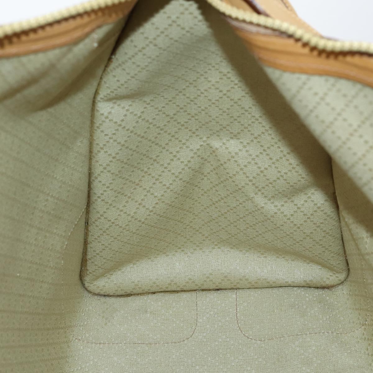 GUCCI Micro GG Supreme Hand Bag PVC Leather Vintage Beige Gold Auth 146616