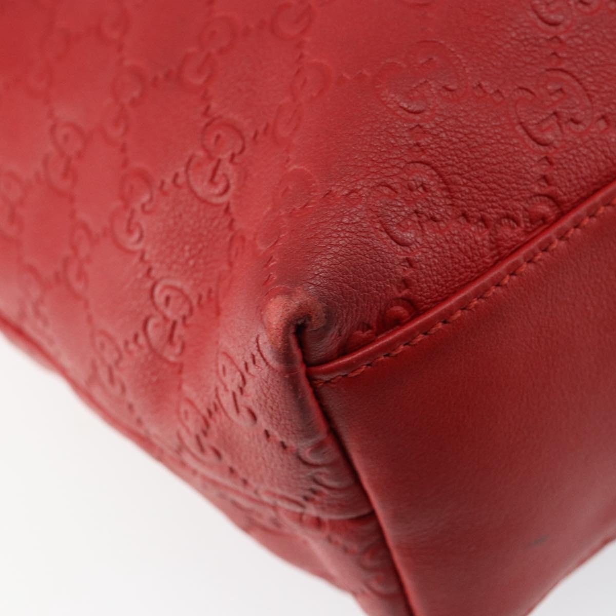 GUCCI GG Canvas Guccissima Tote Bag Leather Gold Red 211137 Auth 146617