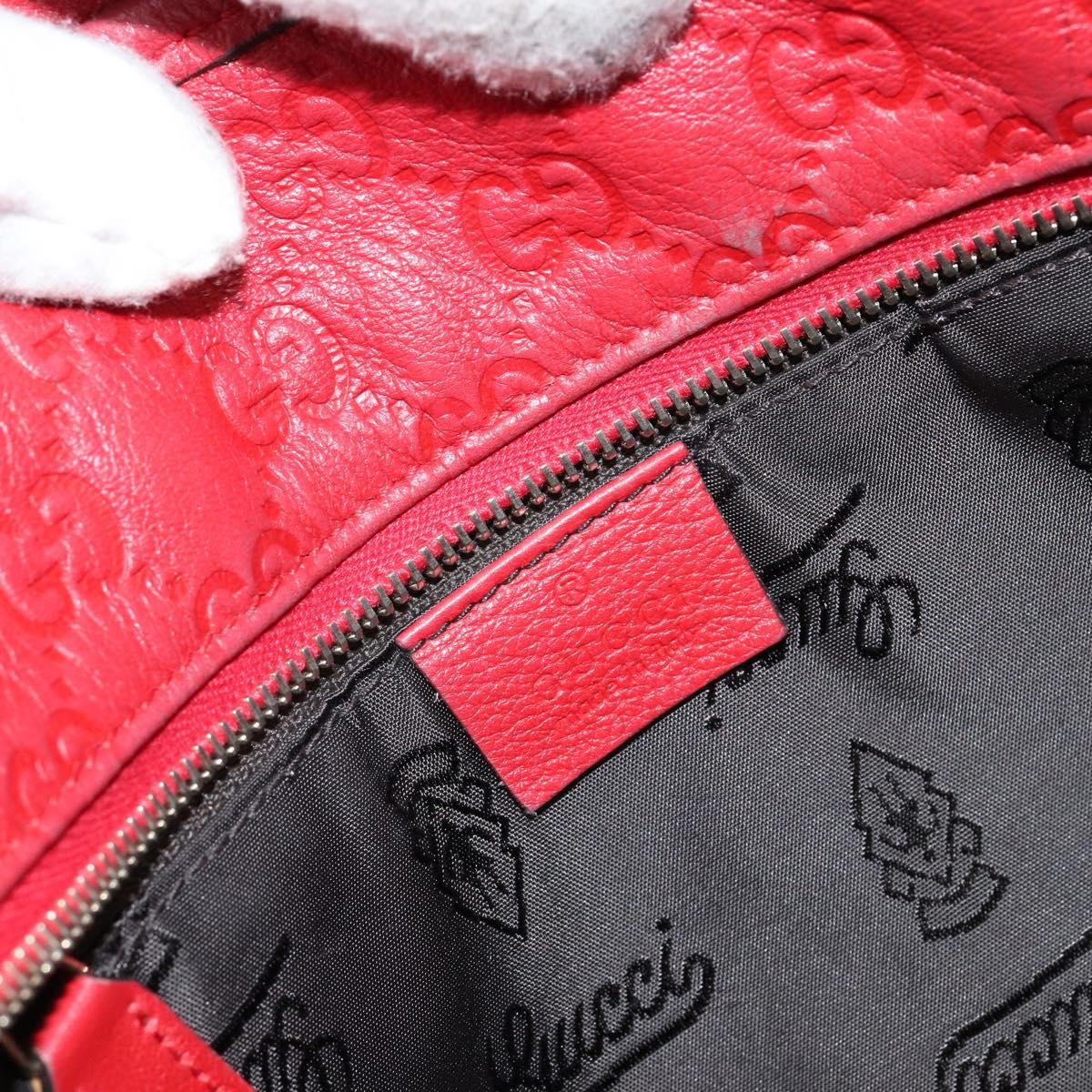 GUCCI GG Canvas Guccissima Tote Bag Leather Gold Red 211137 Auth 146617