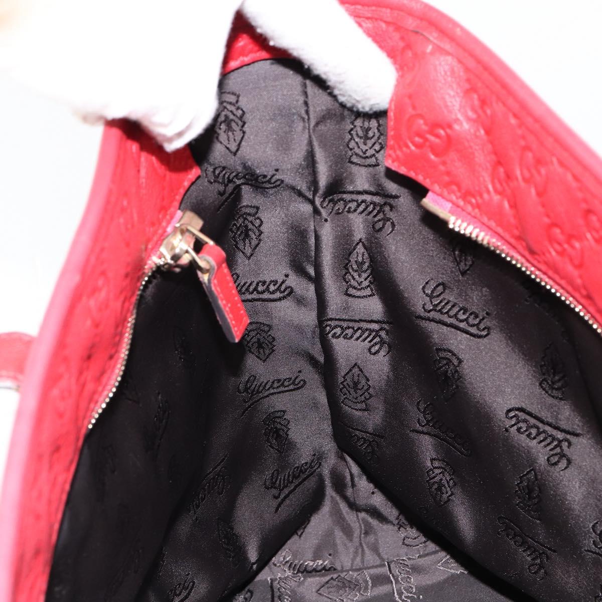 GUCCI GG Canvas Guccissima Tote Bag Leather Gold Red 211137 Auth 146617