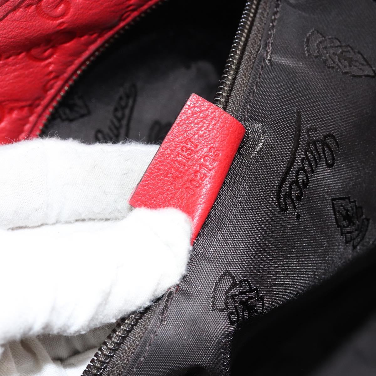 GUCCI GG Canvas Guccissima Tote Bag Leather Gold Red 211137 Auth 146617