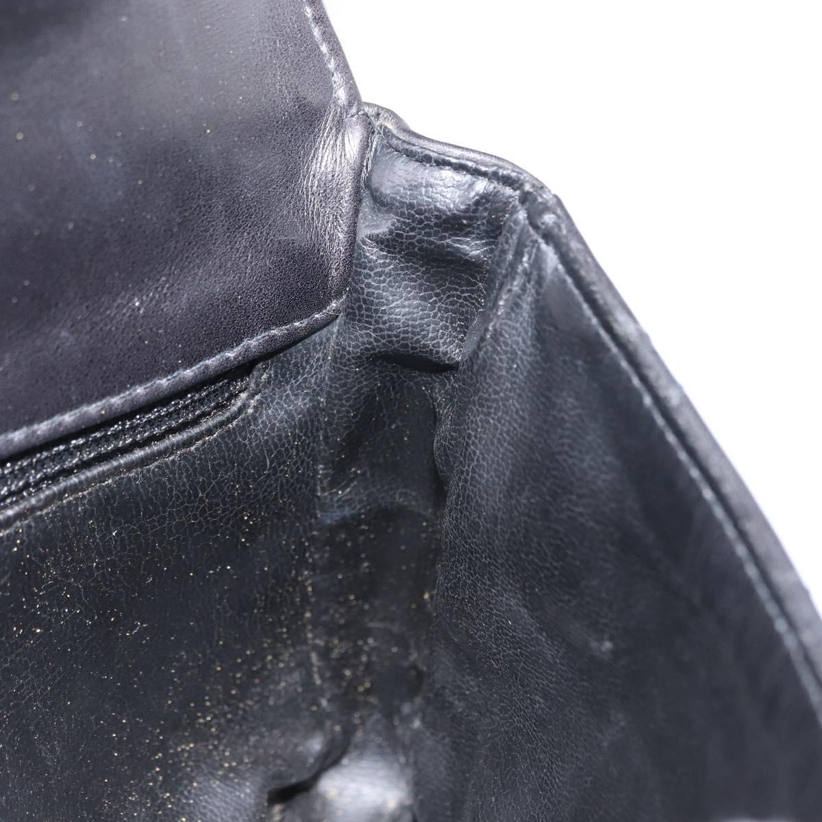 CHANEL Waist pouch Matelasse Waist bag Leather Black Gold CC Auth 146618