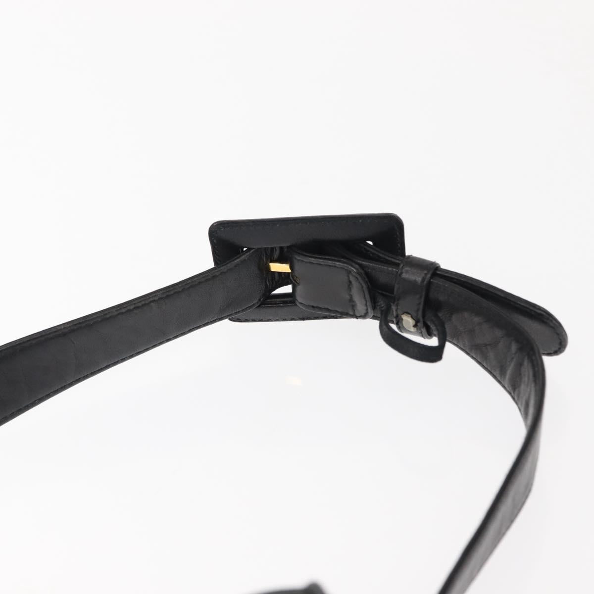 CHANEL Waist pouch Matelasse Waist bag Leather Black Gold CC Auth 146618