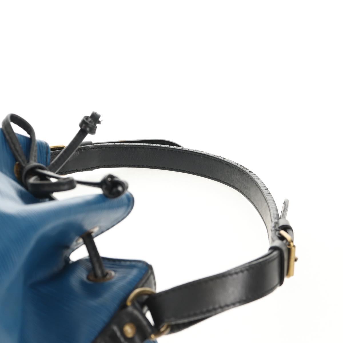 LOUIS VUITTON Epi Petit Noe Shoulder Bag Bicolor Black Blue M44152 Auth 146621