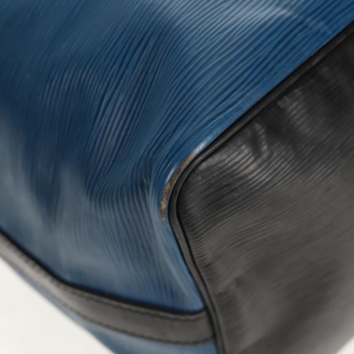 LOUIS VUITTON Epi Petit Noe Shoulder Bag Bicolor Black Blue M44152 Auth 146621