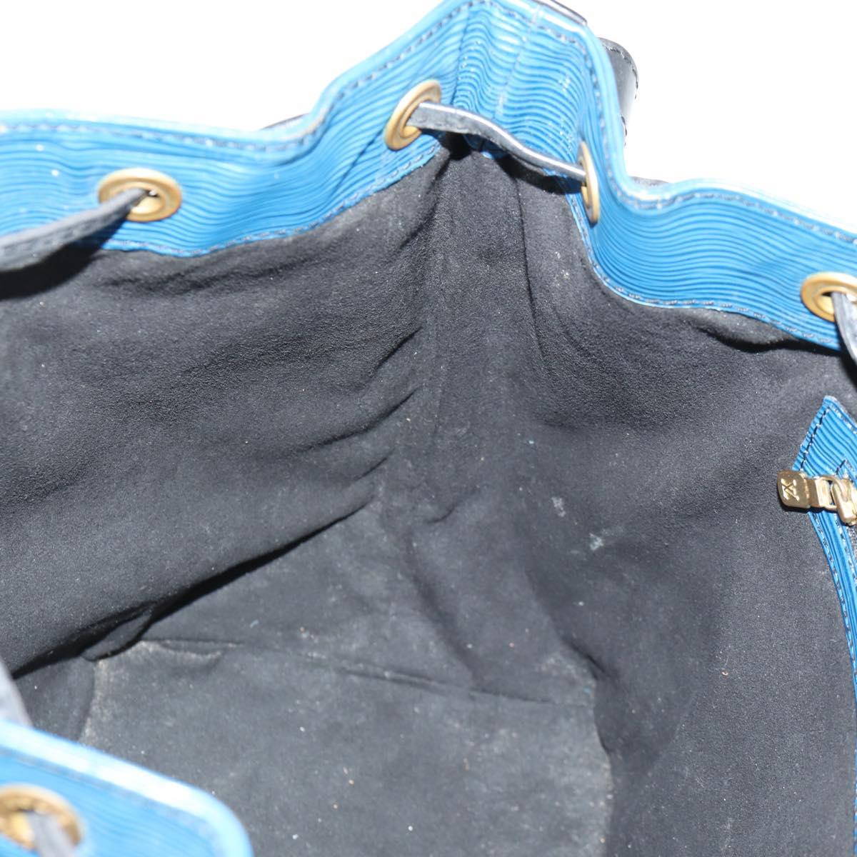 LOUIS VUITTON Epi Petit Noe Shoulder Bag Bicolor Black Blue M44152 Auth 146621