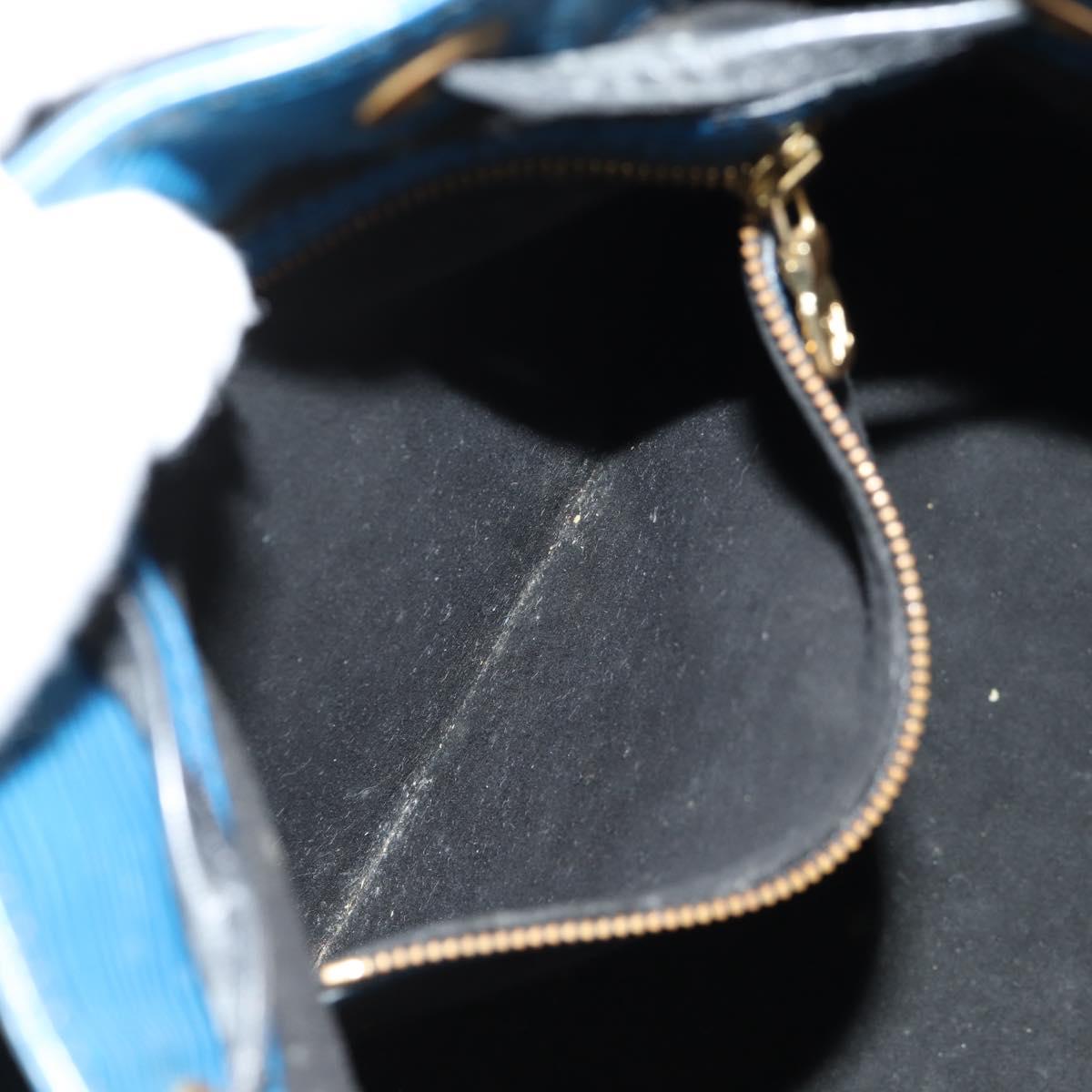 LOUIS VUITTON Epi Petit Noe Shoulder Bag Bicolor Black Blue M44152 Auth 146621