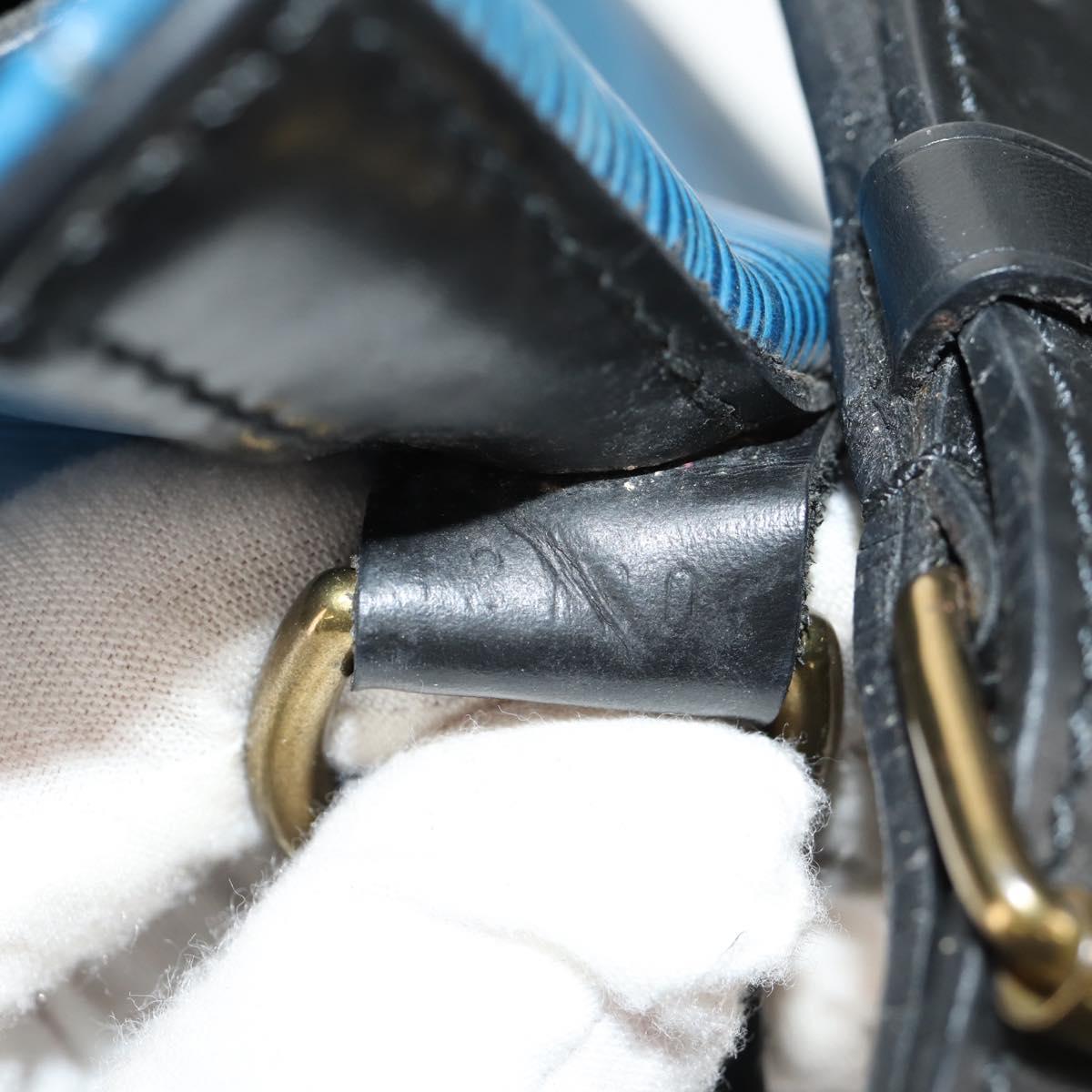 LOUIS VUITTON Epi Petit Noe Shoulder Bag Bicolor Black Blue M44152 Auth 146621