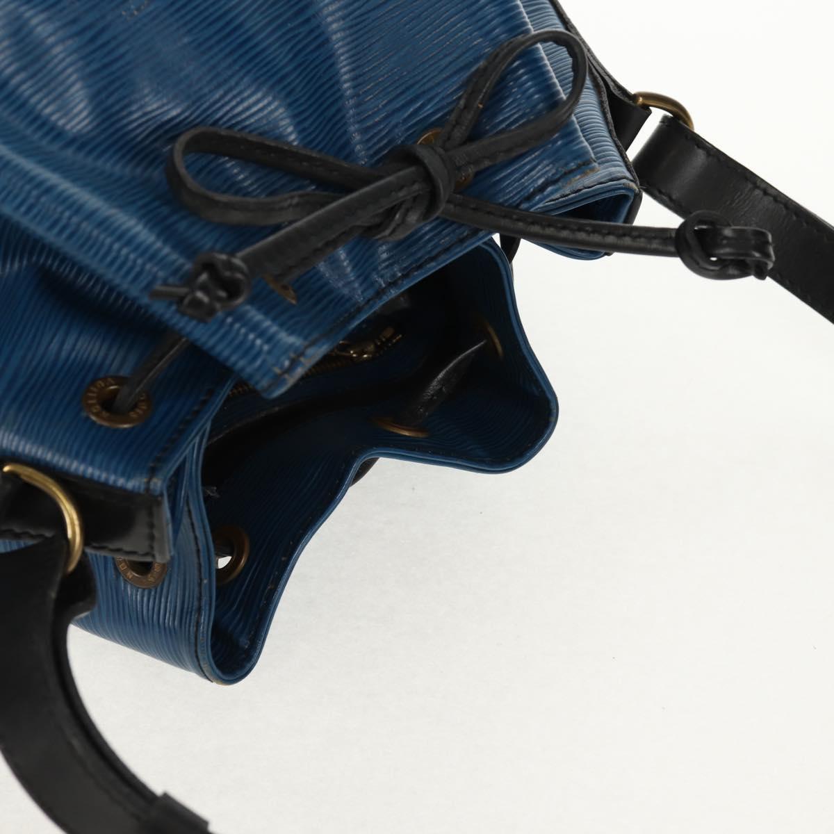 LOUIS VUITTON Epi Petit Noe Shoulder Bag Bicolor Black Blue M44152 Auth 146621