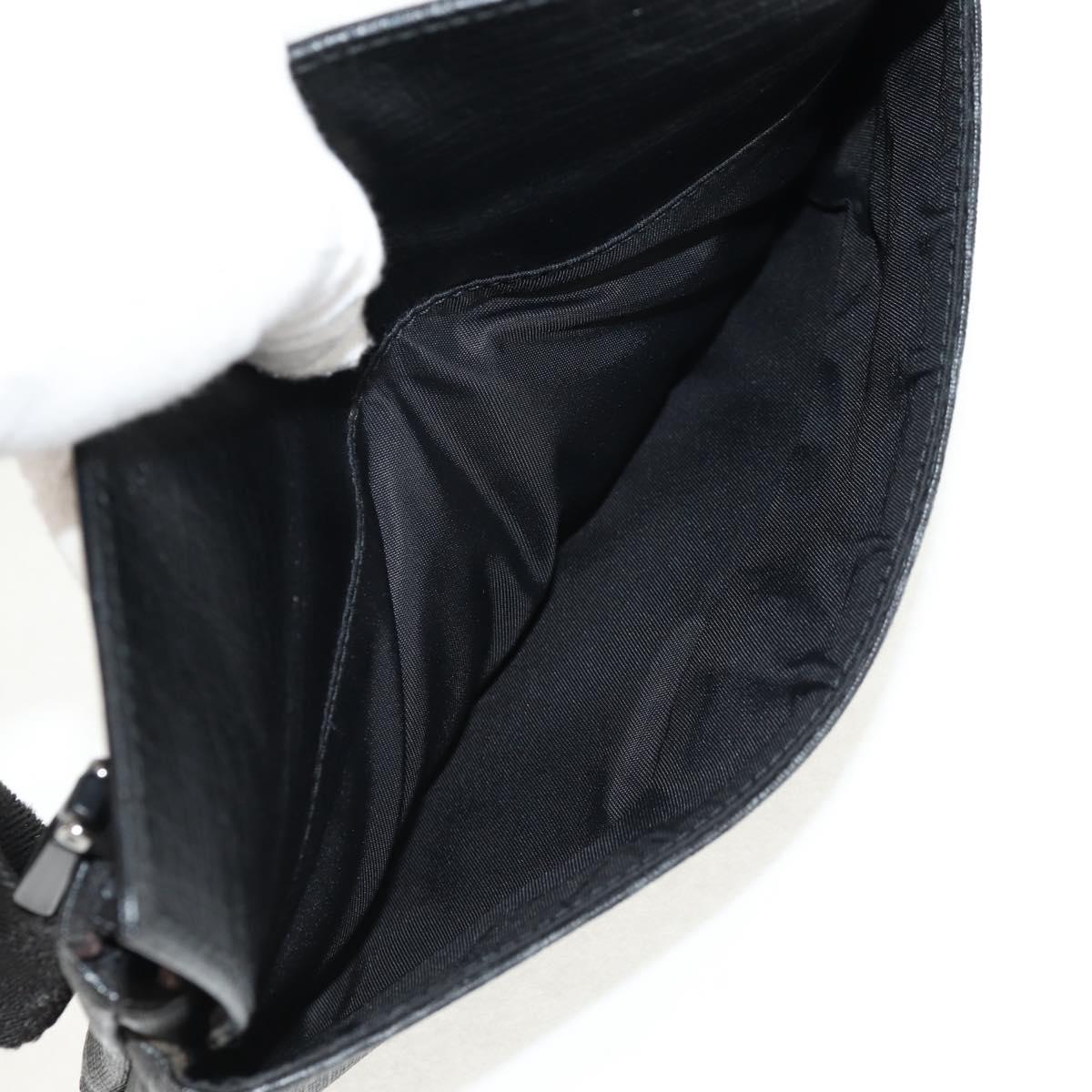 GUCCI GG Supreme Waist bag PVC Black Silver 161833 Auth 146624V