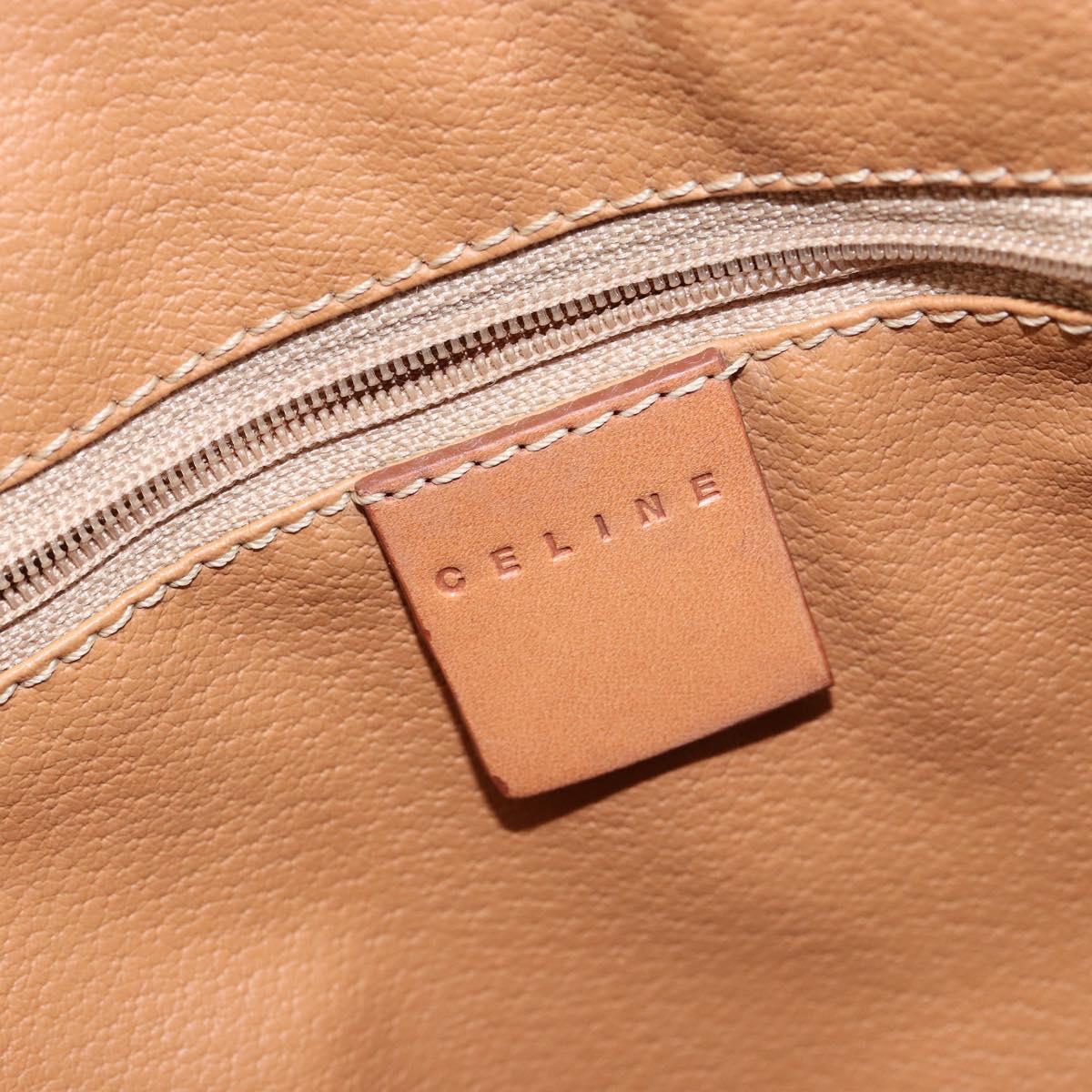 CELINE Macadam Canvas Hand Bag PVC Leather Brown Gold Auth 146628