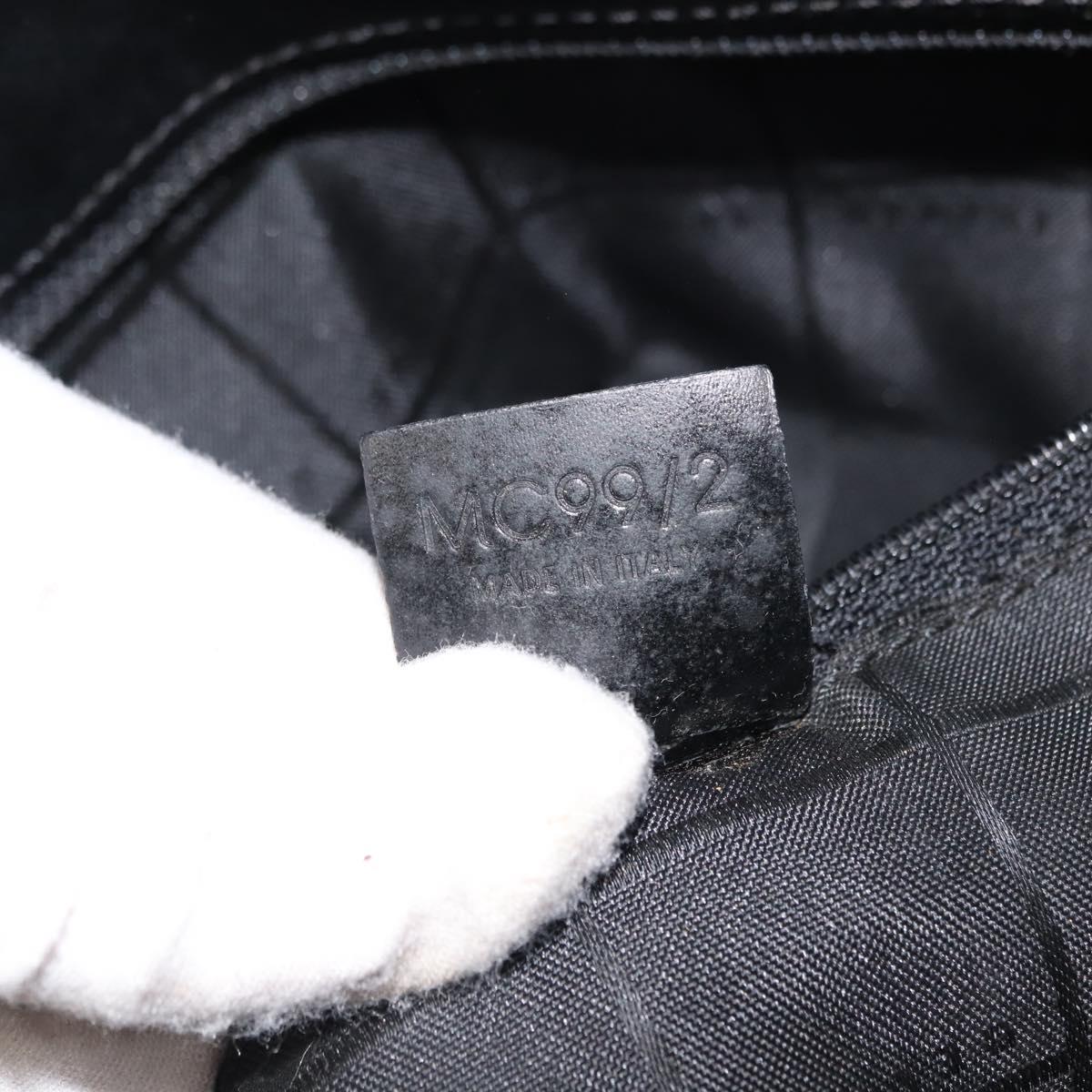 CELINE Macadam Canvas Tote Bag PVC Leather Black Gold Auth 146629