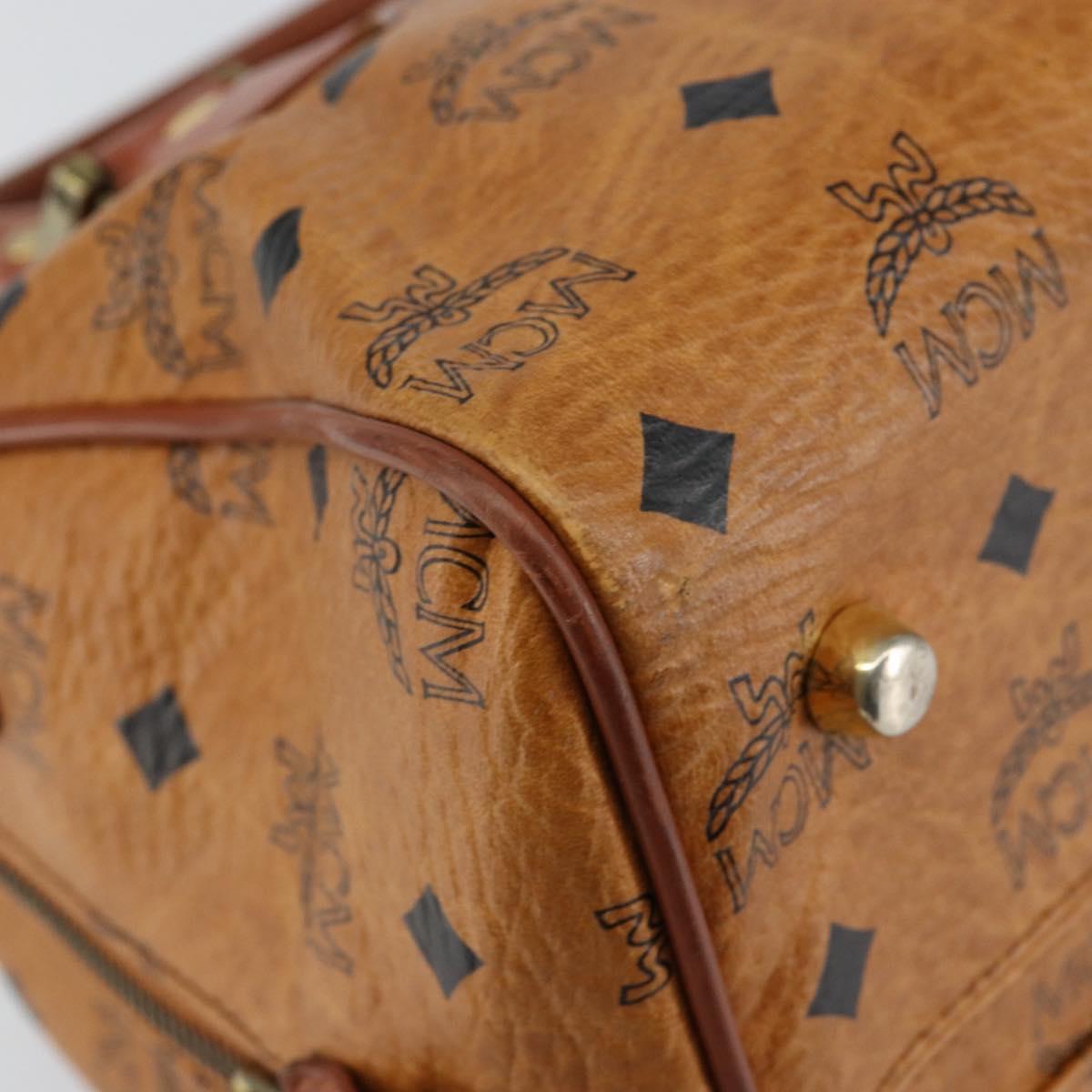 MCM Vicetos Logogram Hand Bag PVC Brown Gold Auth 146632