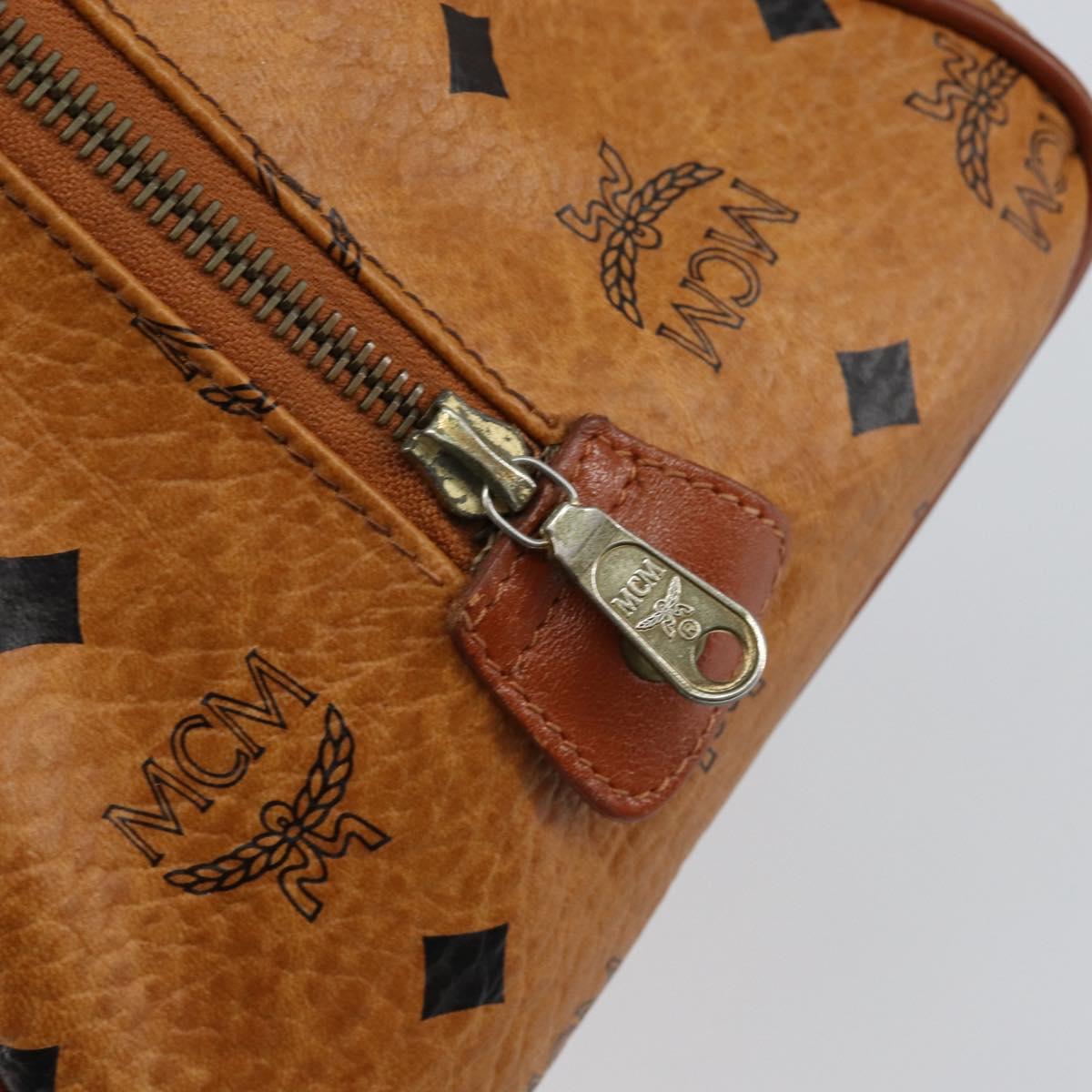 MCM Vicetos Logogram Hand Bag PVC Brown Gold Auth 146632