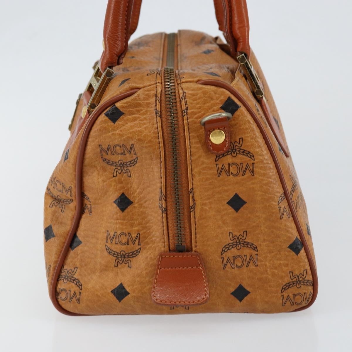 MCM Vicetos Logogram Hand Bag PVC Brown Gold Auth 146632