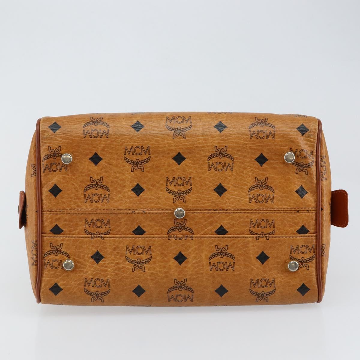 MCM Vicetos Logogram Hand Bag PVC Brown Gold Auth 146632