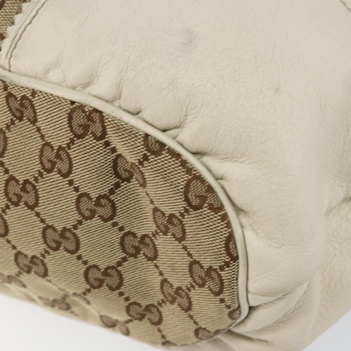 GUCCI GG Canvas Tote Bag Beige Gold 211954 Auth 146633