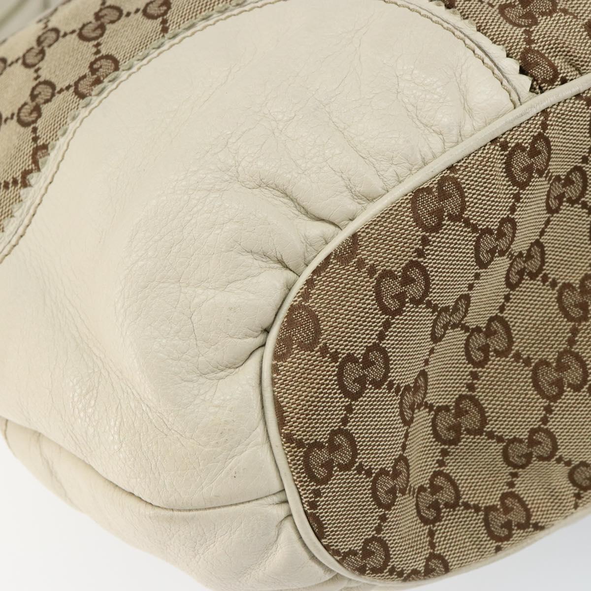GUCCI GG Canvas Tote Bag Beige Gold 211954 Auth 146633