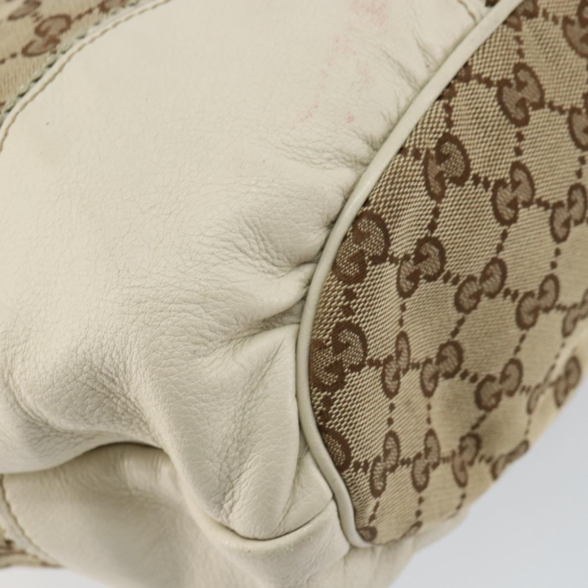 GUCCI GG Canvas Tote Bag Beige Gold 211954 Auth 146633