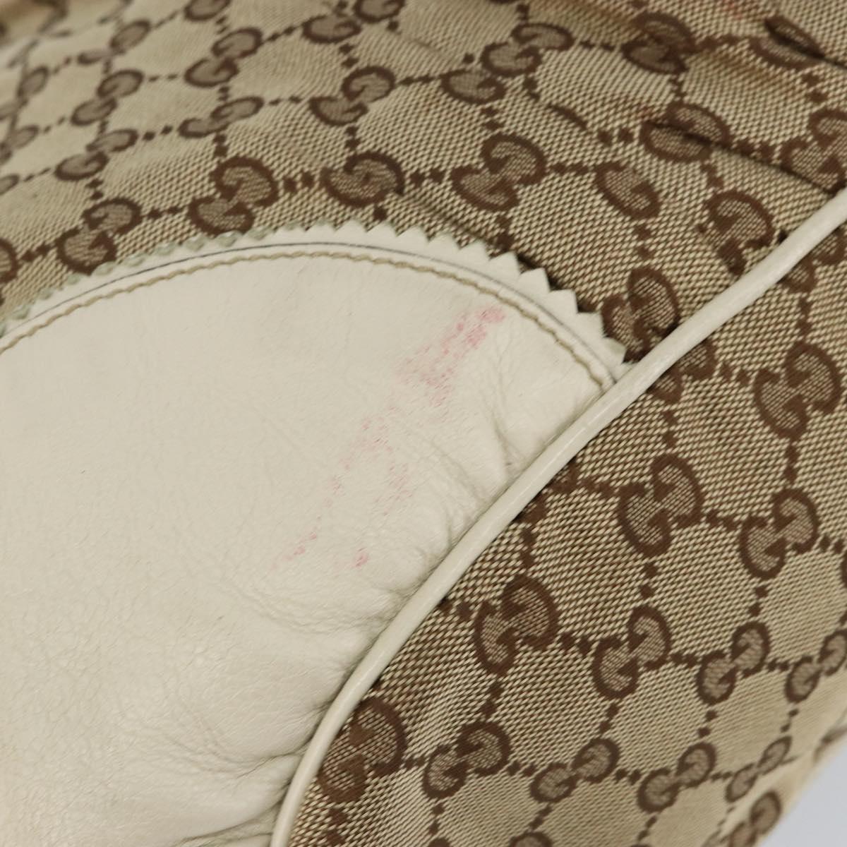 GUCCI GG Canvas Tote Bag Beige Gold 211954 Auth 146633