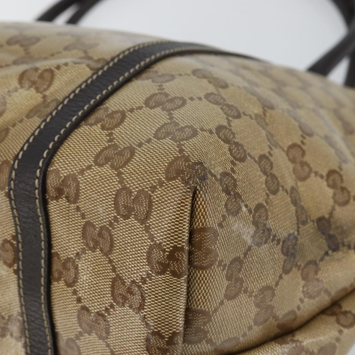 GUCCI GG Crystal Tote Bag Coated Canvas Outlet Beige Gold 265695 Auth 146641