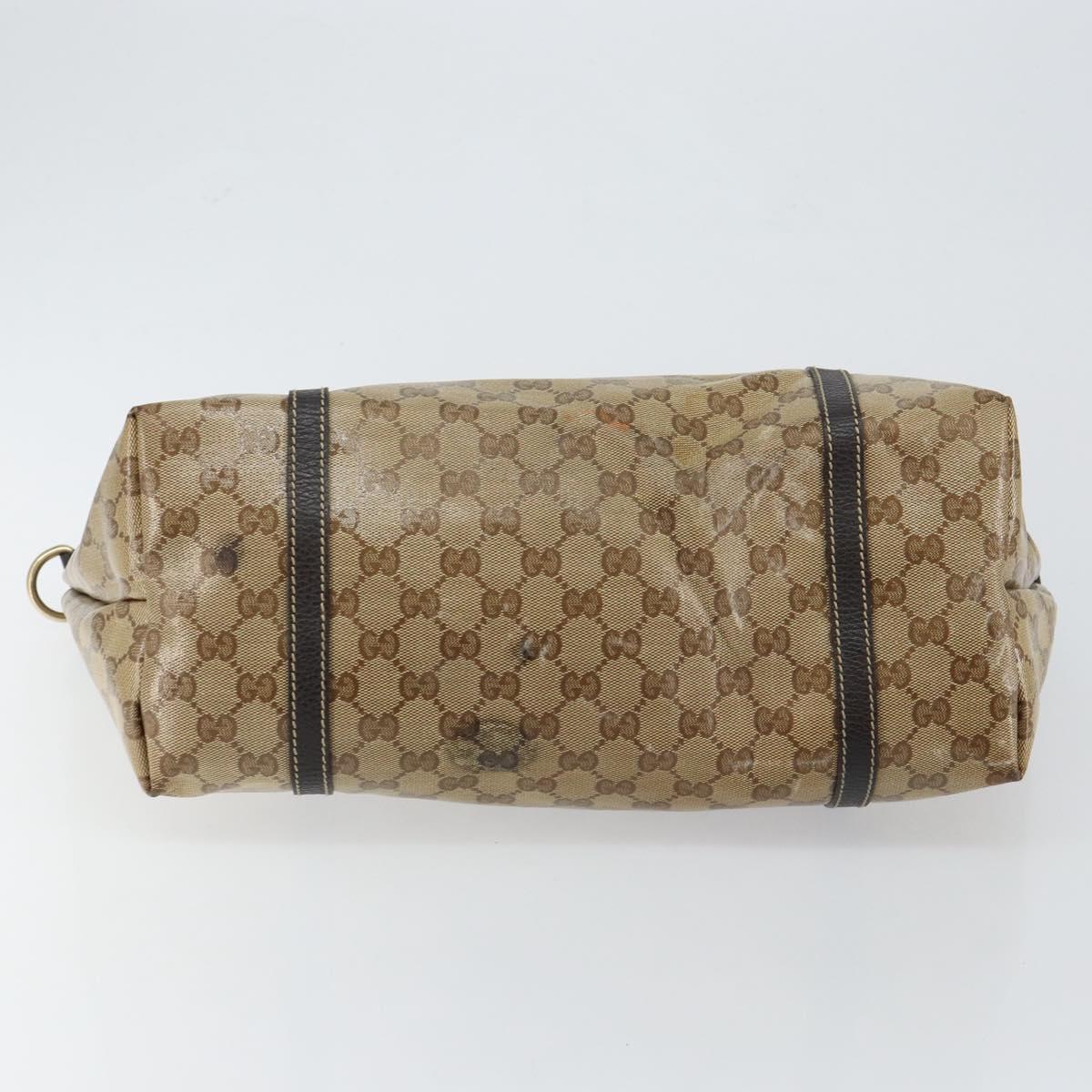 GUCCI GG Crystal Tote Bag Coated Canvas Outlet Beige Gold 265695 Auth 146641