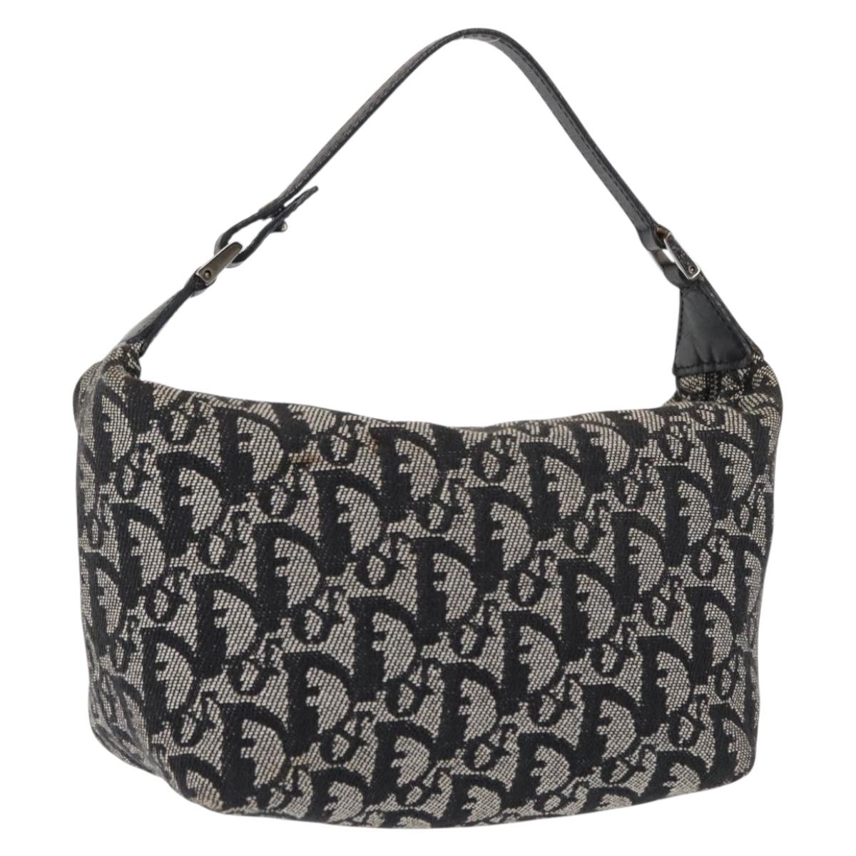 Christian Dior Trotter Canvas Shoulder Bag Black Auth 146645