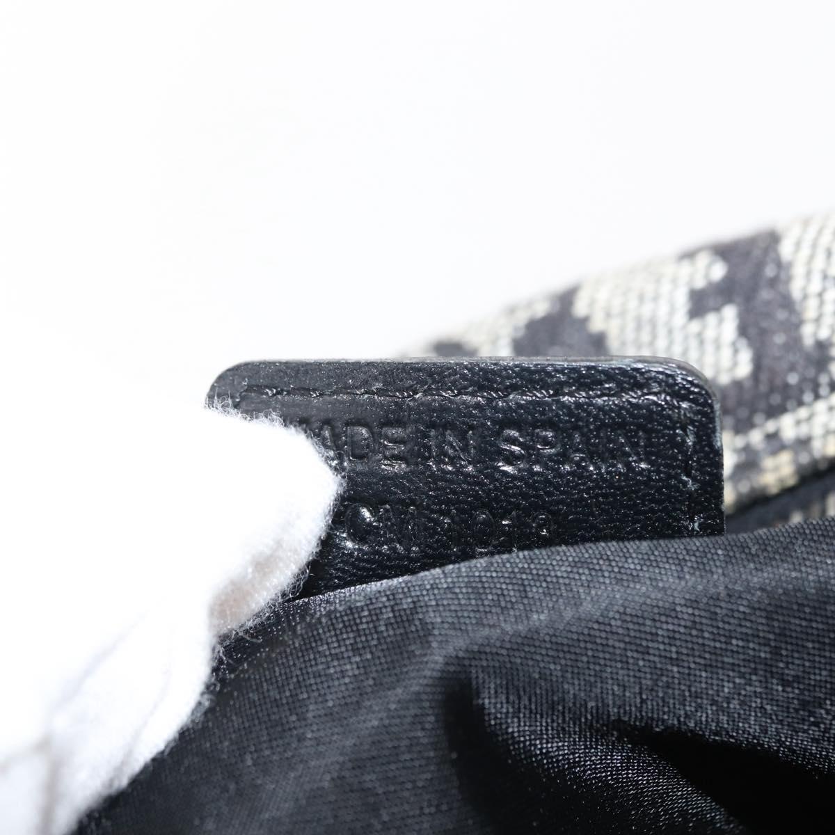 Christian Dior Trotter Canvas Shoulder Bag Black Auth 146645