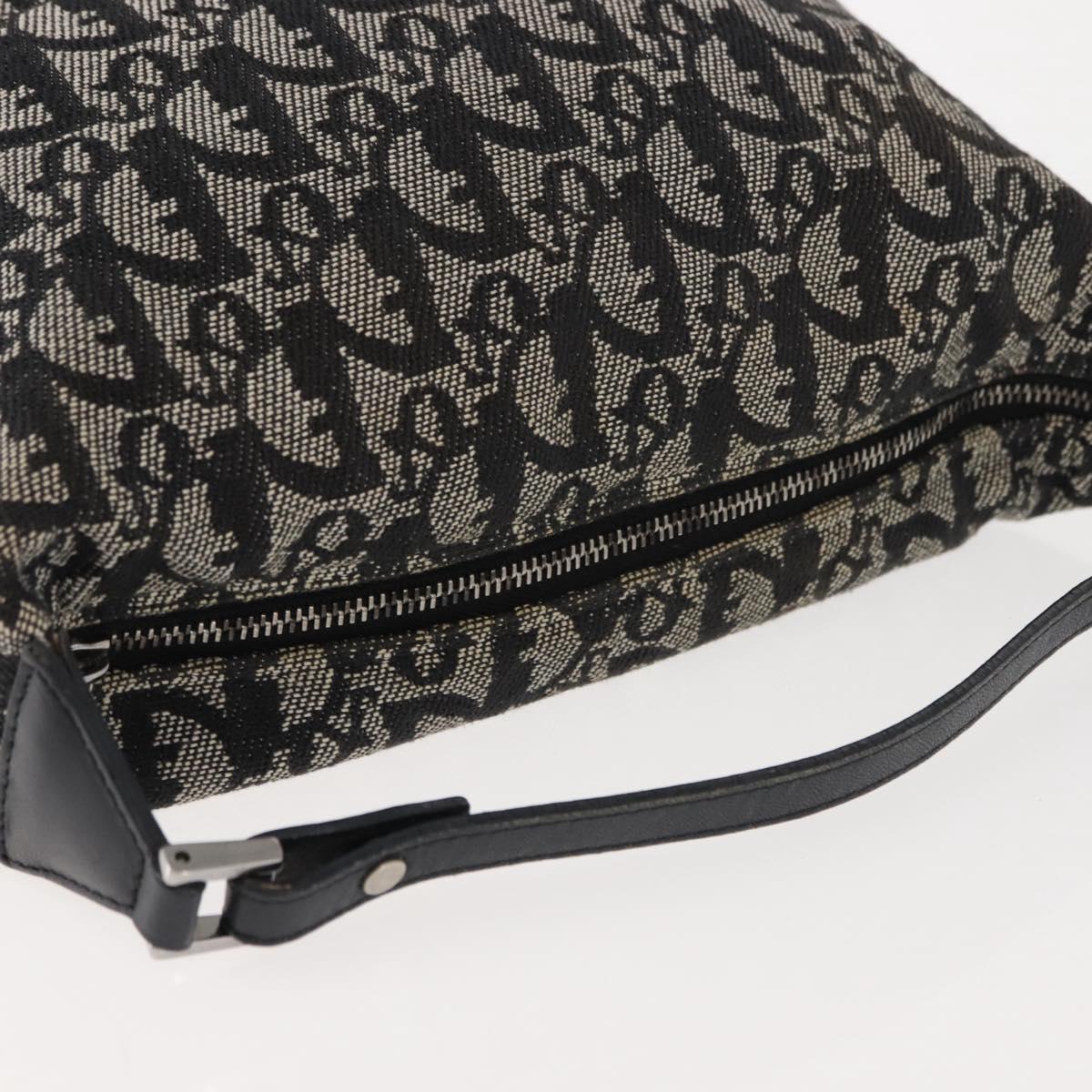 Christian Dior Trotter Canvas Shoulder Bag Black Auth 146645