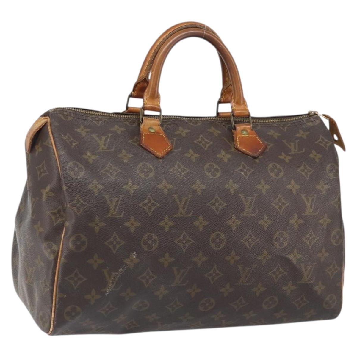 LOUIS VUITTON Monogram Speedy 35 Hand Bag M41524 LV Auth 146647