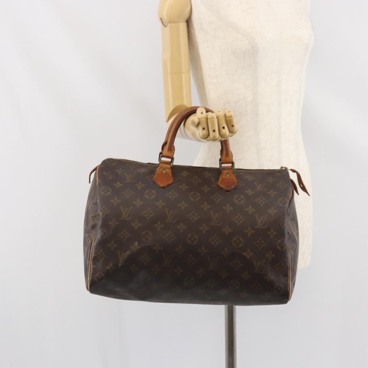 LOUIS VUITTON Monogram Speedy 35 Hand Bag M41524 LV Auth 146647