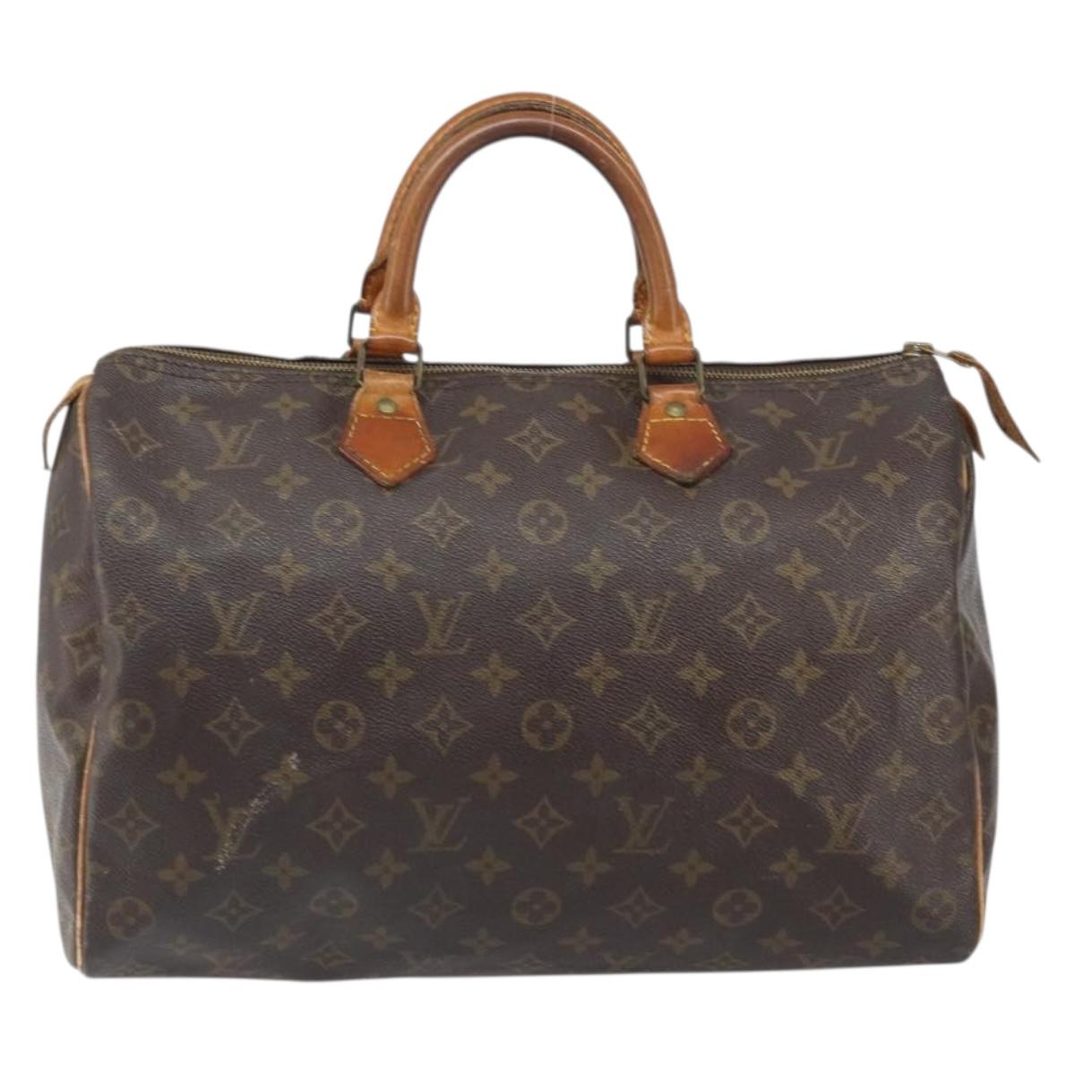 LOUIS VUITTON Monogram Speedy 35 Hand Bag M41524 LV Auth 146647