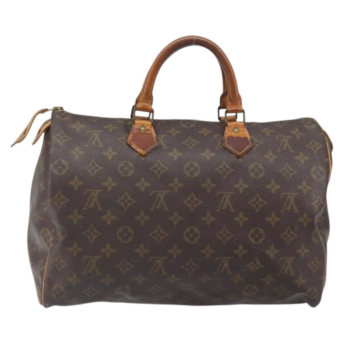 LOUIS VUITTON Monogram Speedy 35 Hand Bag M41524 LV Auth 146647