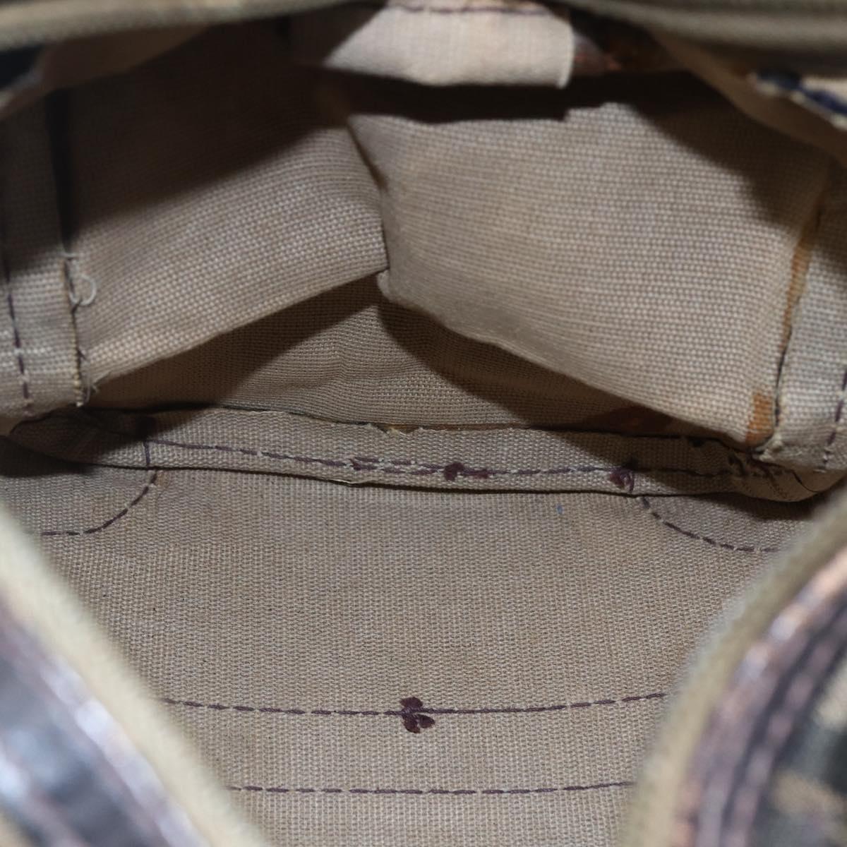 FENDI Zucca Canvas Hand Bag Black Brown Auth 146650