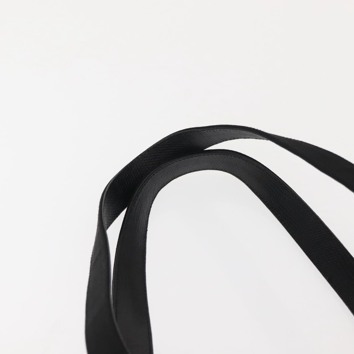 Salvatore Ferragamo Vala Tote Bag Croco Embossing Black Gold Auth 146655