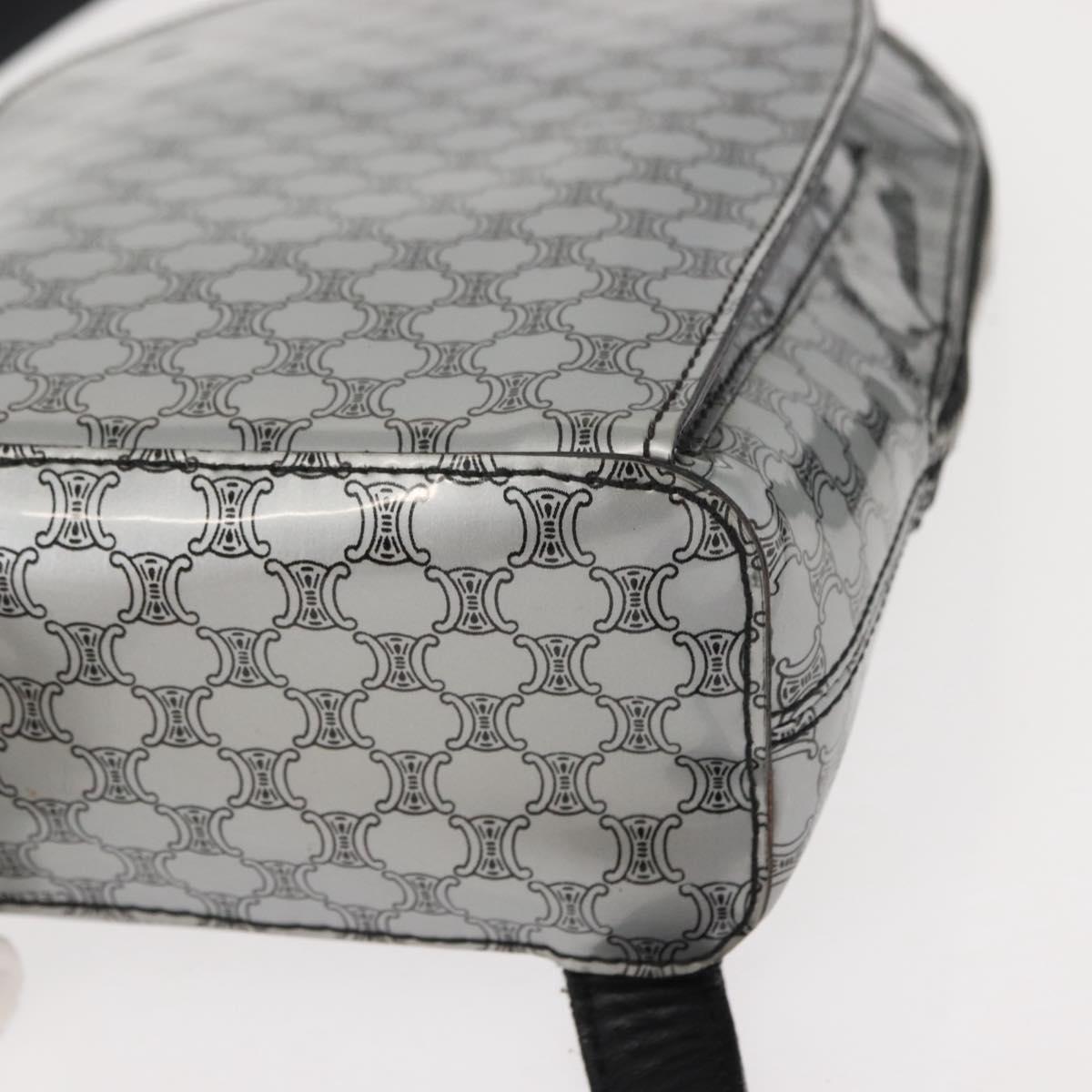 CELINE Macadam Canvas Backpack Silver Auth 146658