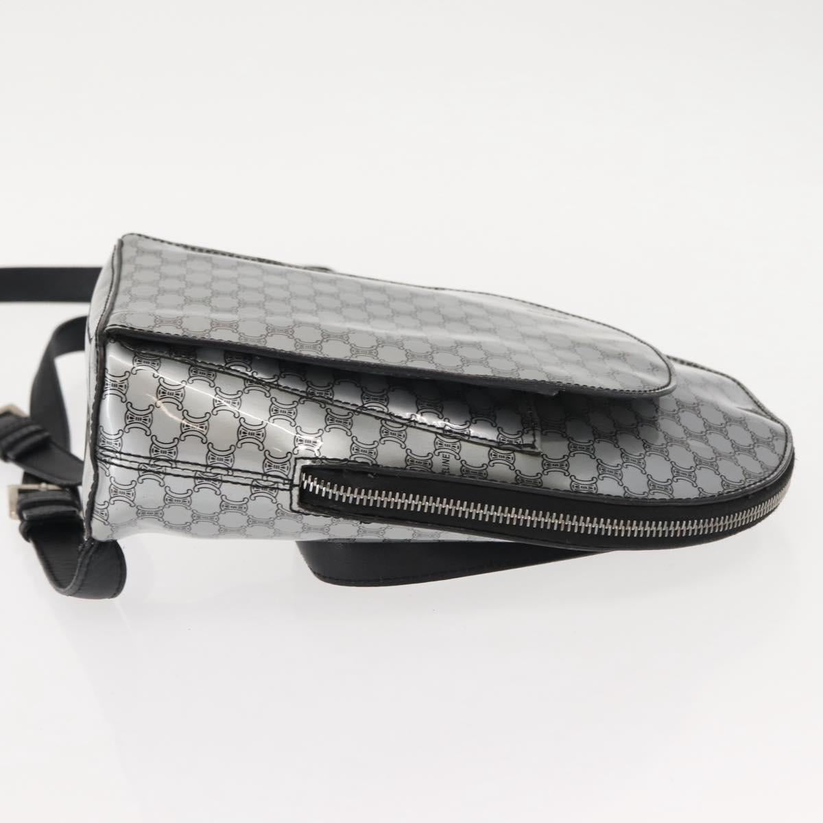 CELINE Macadam Canvas Backpack Silver Auth 146658