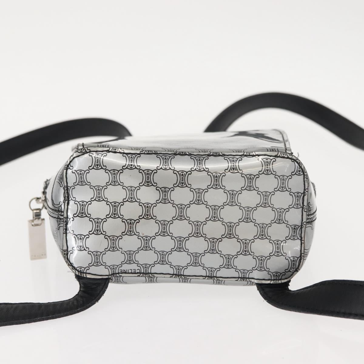 CELINE Macadam Canvas Backpack Silver Auth 146658