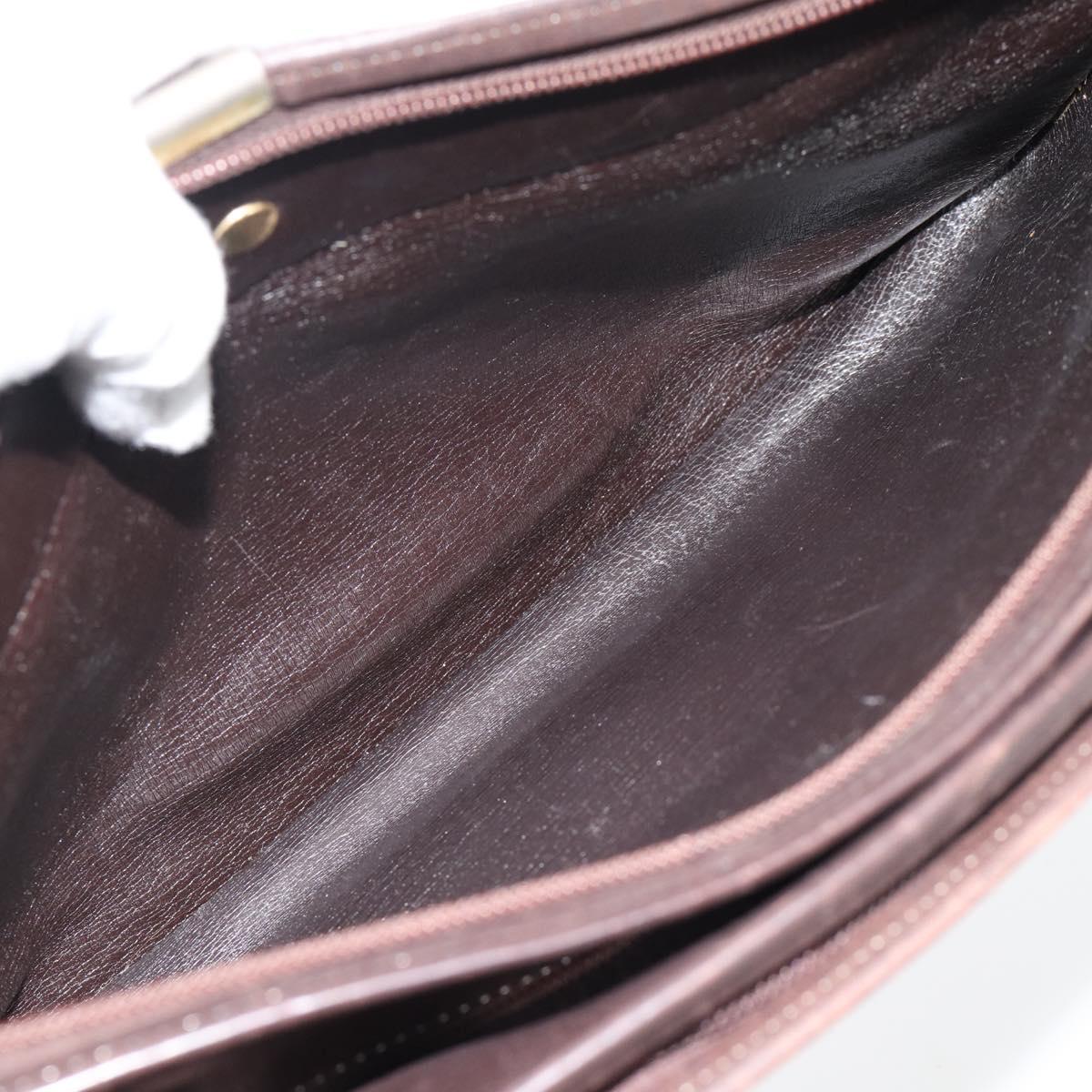 Christian Dior Trotter Canvas Shoulder Bag Brown Gold Auth 146664