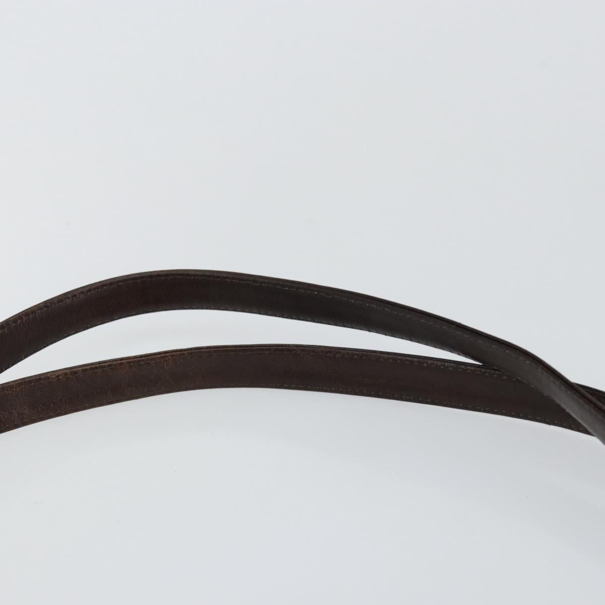 Christian Dior Trotter Canvas Shoulder Bag Brown Gold Auth 146664